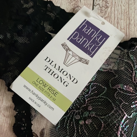 Hanky Panky limited edition Diamond Rise (low rise) thongs set of 2 New w/ tags - Picture 5 of 13
